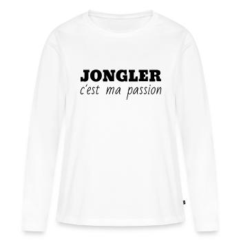 jongleur / jonglerie / jongleuse / cirque - T-shirt manches longues Premium bio Femme - blanc - Devant - Julia (174cm)