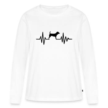 Beagle - Frauen Premium Bio Langarmshirt - Weiß - Vorne - Julia (174cm)
