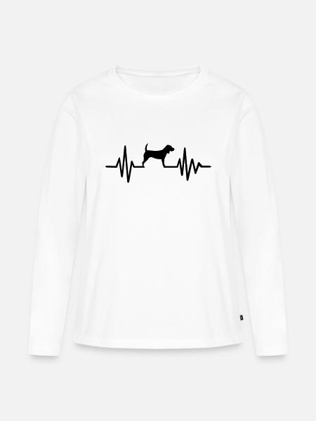 Beagle - Frauen Premium Bio Langarmshirt - Weiß