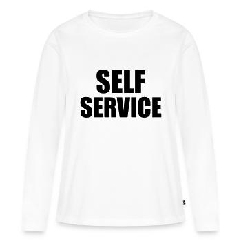 Self Service - T-shirt manches longues Premium bio Femme - blanc - Devant - Julia (174cm)