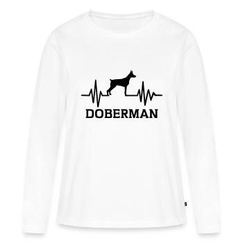 Dobermann - Frauen Premium Bio Langarmshirt - Weiß - Vorne - Julia (174cm)