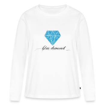 Blue Diamond - Blauer Diamant - Frauen Premium Bio Langarmshirt - Weiß - Vorne - Julia (174cm)