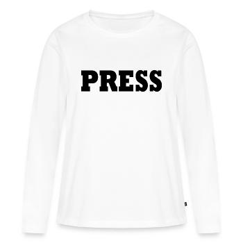 Press - T-shirt manches longues Premium bio Femme - blanc - Devant - Julia (174cm)