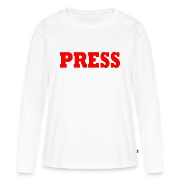 Press - T-shirt manches longues Premium bio Femme - blanc - Devant - Julia (174cm)