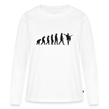 Évolution du Kung Fu - T-shirt manches longues Premium bio Femme - blanc - Devant - Julia (174cm)