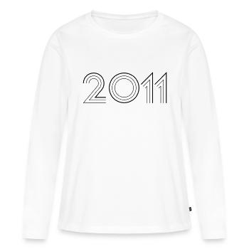 2011 - Frauen Premium Bio Langarmshirt - Weiß - Vorne - Julia (174cm)