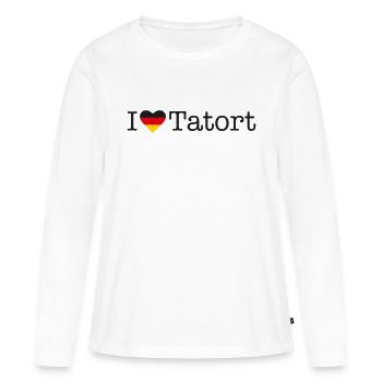 J’adore Crime Scene - T-shirt manches longues Premium bio Femme - blanc - Devant - Julia (174cm)