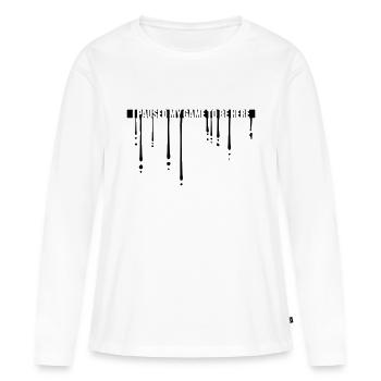 Drop Game Paused - Women's Premium Organic Long Sleeve Shirt - white - Front - Julia (174cm)