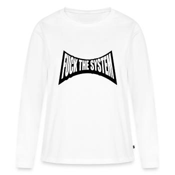 Fuck the system Punk - Frauen Premium Bio Langarmshirt - Weiß - Vorne - Julia (174cm)