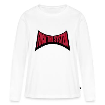 Punk fuck the system - Frauen Premium Bio Langarmshirt - Weiß - Vorne - Julia (174cm)
