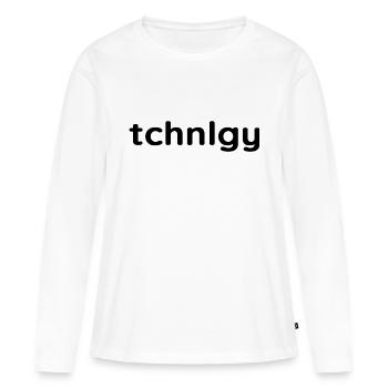 Technologie : la déclaration pour les fans de technologie - T-shirt manches longues Premium bio Femme - blanc - Devant - Julia (174cm)