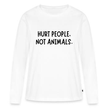 BLESSER DES PERSONNES, PAS DES ANIMAUX - T-shirt manches longues Premium bio Femme - blanc - Devant - Julia (174cm)