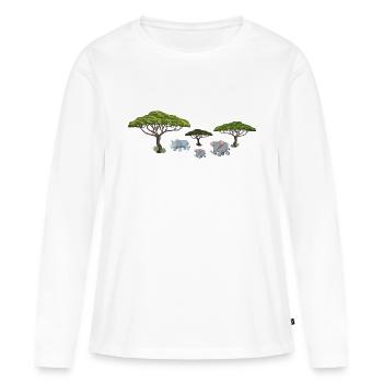Safari Zoo Animal Safari Zoo - T-shirt manches longues Premium bio Femme - blanc - Devant - Julia (174cm)
