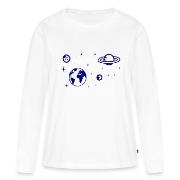 univers - T-shirt manches longues Premium bio Femme - blanc - Devant - Julia (174cm)