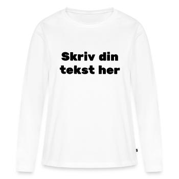 écris ton texte ici - T-shirt manches longues Premium bio Femme - blanc - Devant - Julia (174cm)