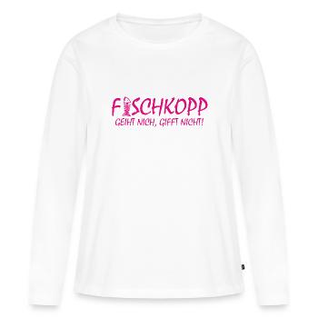 Fischkopp Fisch Fischkopf Küste Angler Fischer - Frauen Premium Bio Langarmshirt - Weiß - Vorne - Julia (174cm)