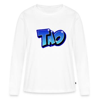 Graffiti TAO Printable - T-shirt manches longues Premium bio Femme - blanc - Devant - Julia (174cm)