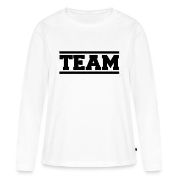 équipe - T-shirt manches longues Premium bio Femme - blanc - Devant - Julia (174cm)