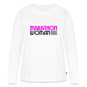 Marathon Woman - Running - Endurance - Sport Race - Women's Premium Organic Long Sleeve Shirt - white - Front - Julia (174cm)