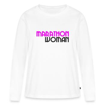 Marathon Woman - Running - Endurance - Sport Race - Women's Premium Organic Long Sleeve Shirt - white - Front - Julia (174cm)