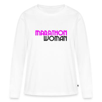Marathon Woman - Running - Endurance - Sport - Women's Premium Organic Long Sleeve Shirt - white - Front - Julia (174cm)