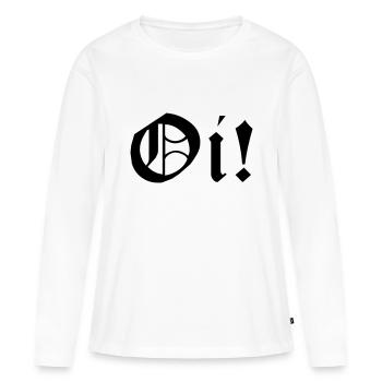 Working Class Skinhead Oi! Antiracist Bootboys My - T-shirt manches longues Premium bio Femme - blanc - Devant - Julia (174cm)