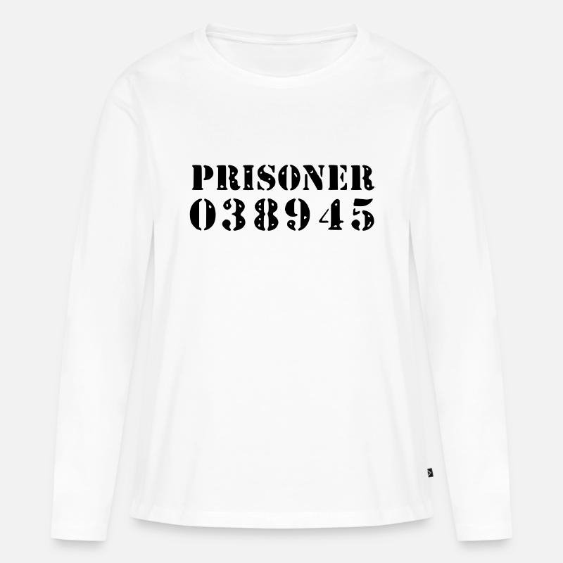 prisoner / Häftling - Frauen Premium Bio Langarmshirt - Weiß