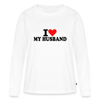 Ehemann - Frauen Premium Bio Langarmshirt - Weiß - Vorne - Julia (174cm)