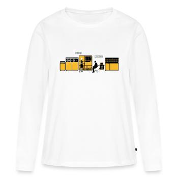 retro computer - T-shirt manches longues Premium bio Femme - blanc - Devant - Julia (174cm)