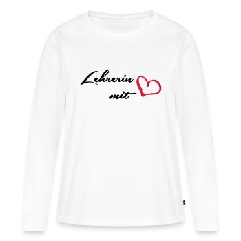 Lehrerin - Frauen Premium Bio Langarmshirt - Weiß - Vorne - Julia (174cm)