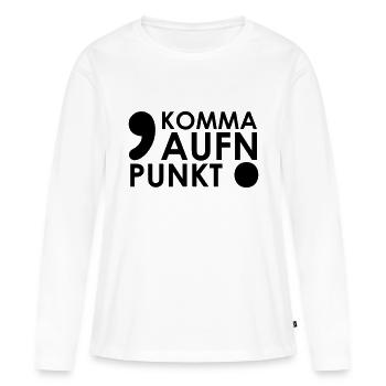 Komma aufn Punkt - Frauen Premium Bio Langarmshirt - Weiß - Vorne - Julia (174cm)