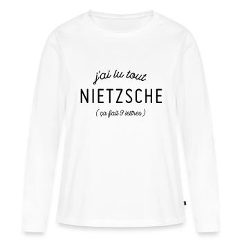 Nietzsche - T-shirt manches longues Premium bio Femme - blanc - Devant - Julia (174cm)