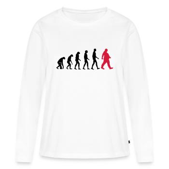 "BOLD" evolution - d'entre eux sont obèse Dick - - T-shirt manches longues Premium bio Femme - blanc - Devant - Julia (174cm)