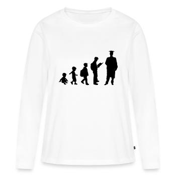 Évolution de la graduation - T-shirt manches longues Premium bio Femme - blanc - Devant - Julia (174cm)