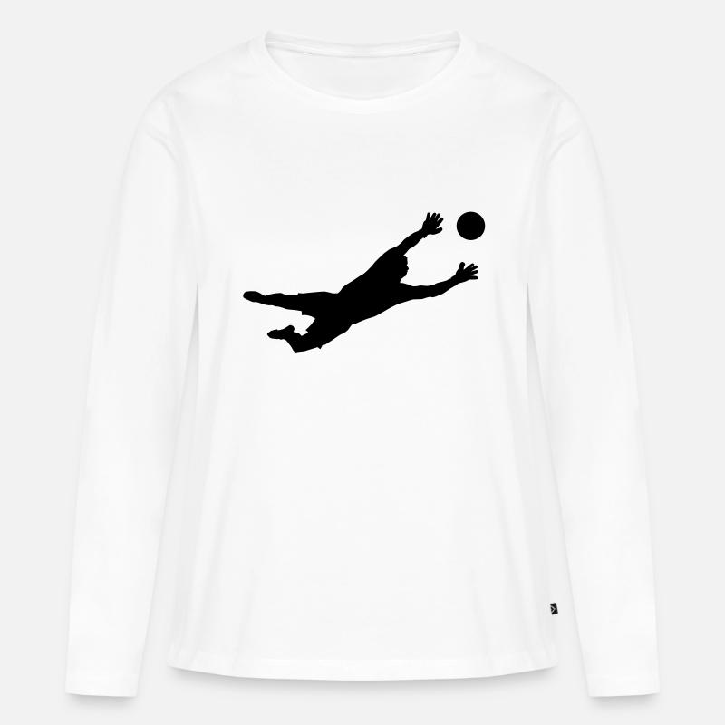 Torwart - Frauen Premium Bio Langarmshirt - Weiß