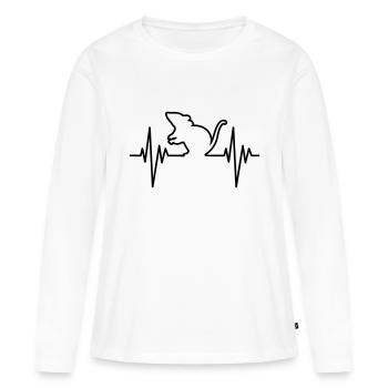 Mouse Pulse - Frauen Premium Bio Langarmshirt - Weiß - Vorne - Julia (174cm)