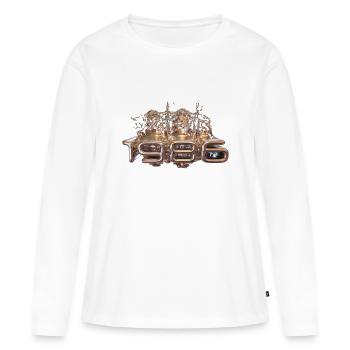 1986 Metall flüssig - Frauen Premium Bio Langarmshirt - Weiß - Vorne - Julia (174cm)