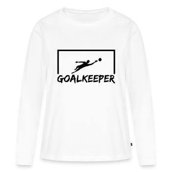text goalkeeper cool torschuss torwart torhueter h - Frauen Premium Bio Langarmshirt - Weiß - Vorne - Julia (174cm)