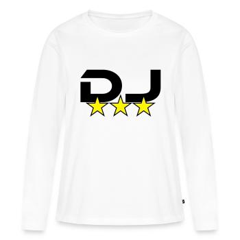 DJ *** - T-shirt manches longues Premium bio Femme - blanc - Devant - Julia (174cm)