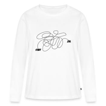 Départ Destination Voyage 1c - T-shirt manches longues Premium bio Femme - blanc - Devant - Julia (174cm)