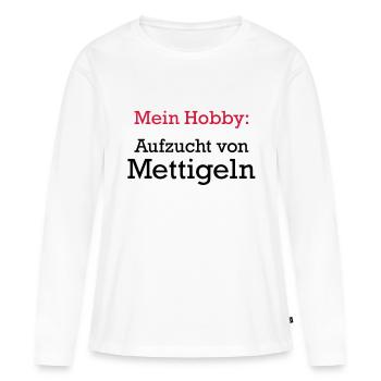 Mettigel - Frauen Premium Bio Langarmshirt - Weiß - Vorne - Julia (174cm)