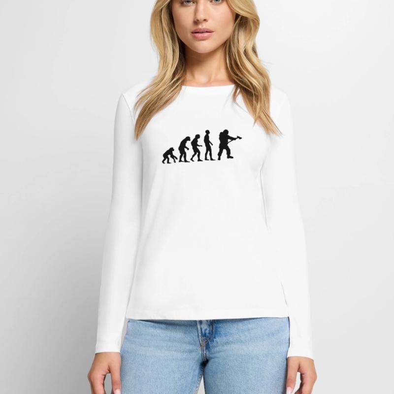 evolution Feuerwehrmann Frauen Premium Bio Langarmshirt