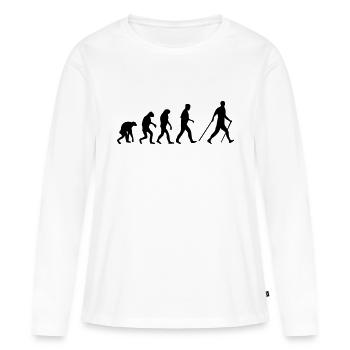 nordic walking evolution - T-shirt manches longues Premium bio Femme - blanc - Devant - Julia (174cm)