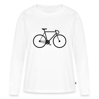 Fixie - T-shirt manches longues Premium bio Femme - blanc - Devant - Julia (174cm)