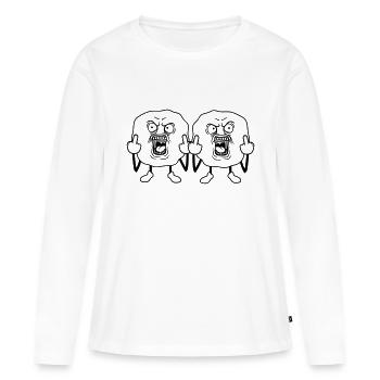 crew team couple 2 amis branleur duo baise toi fuc - T-shirt manches longues Premium bio Femme - blanc - Devant - Julia (174cm)
