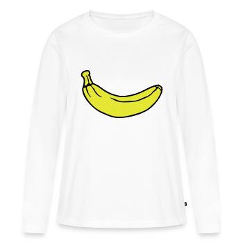 Banana - Banane - Frauen Premium Bio Langarmshirt - Weiß - Vorne - Julia (174cm)