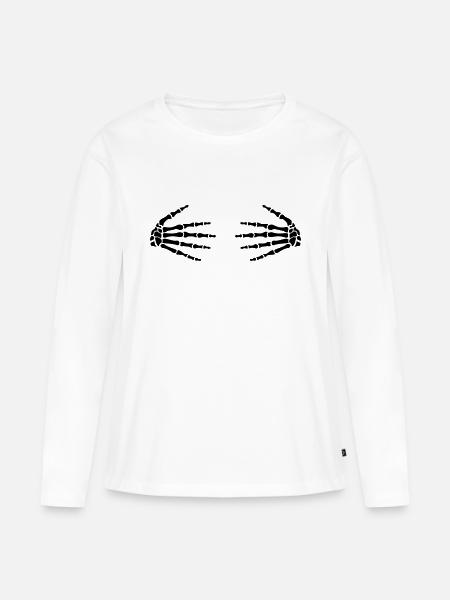 Hände - Frauen Premium Bio Langarmshirt - Weiß
