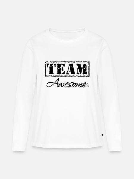 Team Awesome - Frauen Premium Bio Langarmshirt - Weiß