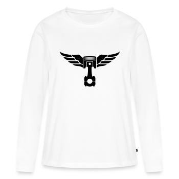 piston et ailes - Women's Premium Organic Long Sleeve Shirt - white - Front - Julia (174cm)