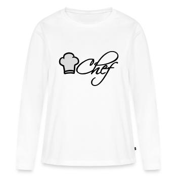 Chef Chef Cap Logo Star Chef - Women's Premium Organic Long Sleeve Shirt - white - Front - Julia (174cm)